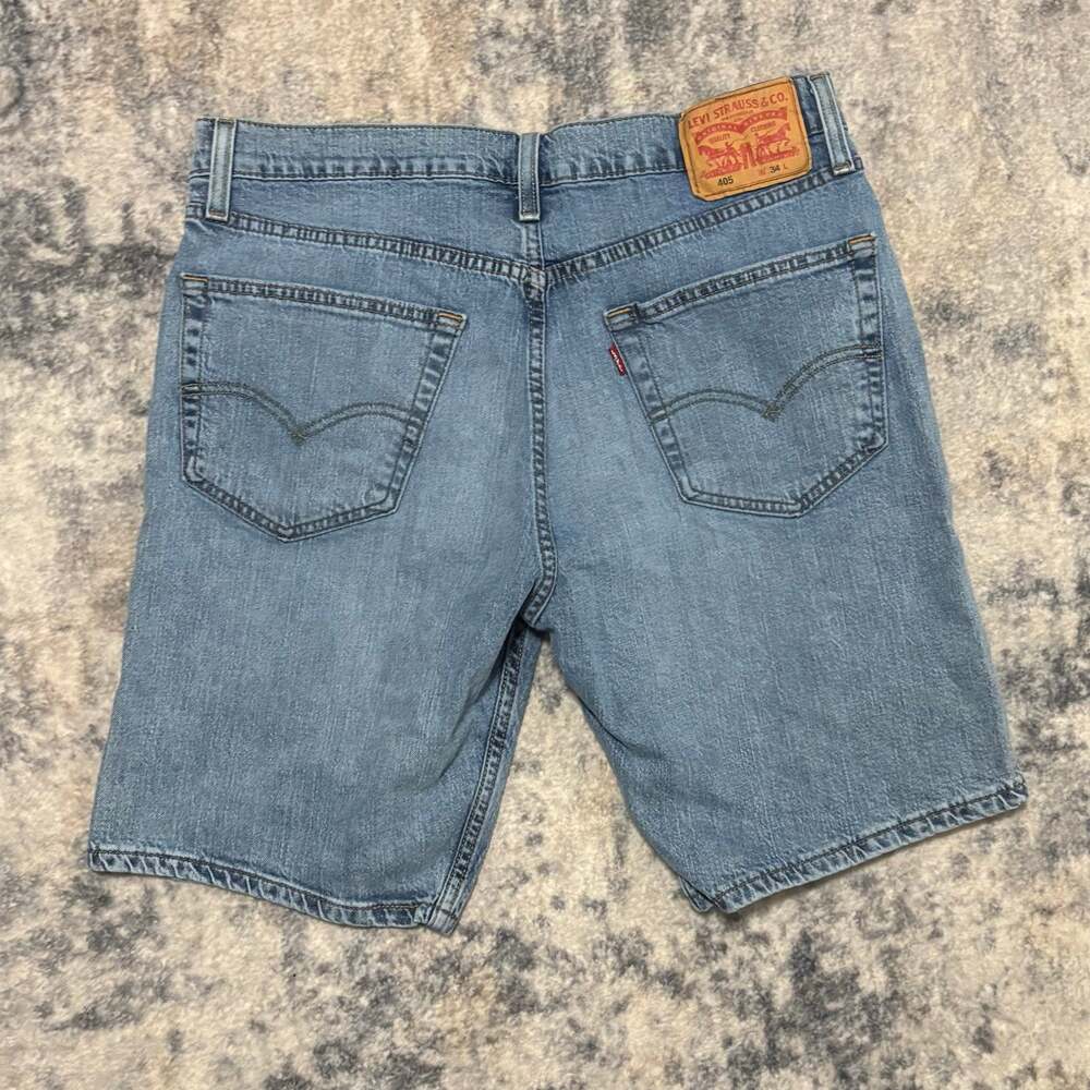 Levi’s 405 Mens Standard Fit Light Wash Denim Shorts W34 Blue Jean Jorts
